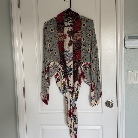 UMGEE Floral Patchwork Kimono Kaftan Open Duster S/M Multicolored - Picture 3 of 8